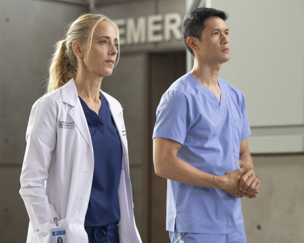 GREY’S ANATOMY - “Only the Strong Survive” - After the catastrophic hospital explosion, Grey Sloan’s staff scrambles to save not only their patients’ lives but also their own. Confronted with impossible surgical decisions and emotional turmoil, they fight to preserve life amid devastation. THURSDAY, OCT. 9 (10:00-11:00 p.m. EDT) on ABC. (Disney/Anne Marie Fox) KIM RAVER, HARRY SHUM JR.