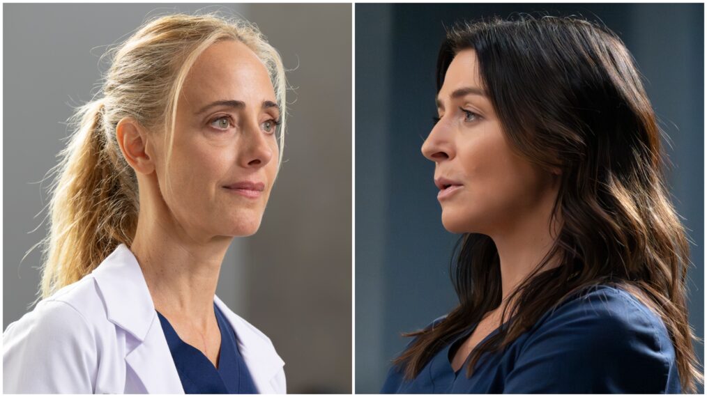 Kim Raver and Caterina Scorsone in Grey's Anatomy Premiere