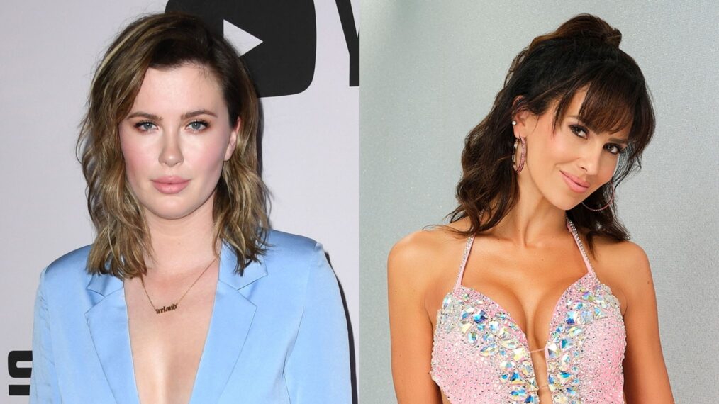 Ireland Baldwin in January 2020; Hilaria Baldwin promo for 'Dancing With the Stars' Season 34, 2025.