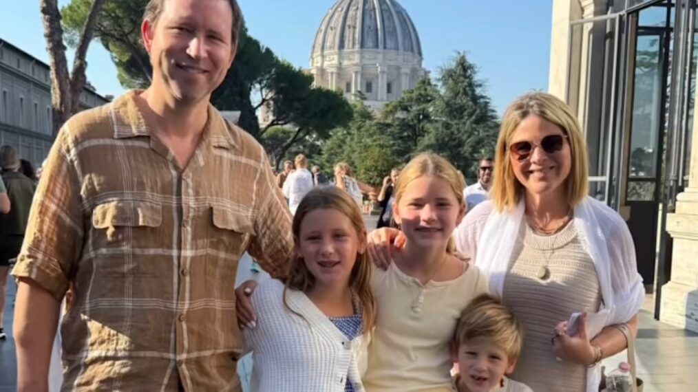 Henry Hager and Jenna Bush Hager with kids Poppy, Mila, and Hal, Instagram, August 2025.