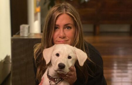 Jennifer Aniston and dog Lord Chesterfield, Instagram, November 2020.