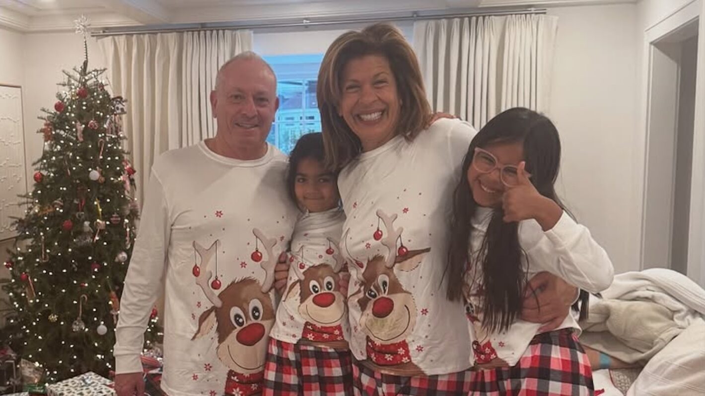 Joel Schiffman and Hoda Kotb with daughters Haley and Hope, Instagram, December 25, 2024.