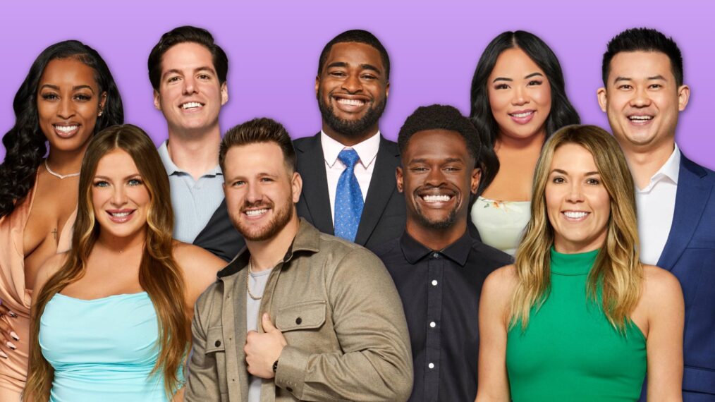 Kalybriah, Madison Maidenberg, Jordan Keltner, Dylan Mustoe, Dayo Ogunjimi, Edmond L. Harvey, Anna, Megan Walerius, and Patrick Suzuki on Love Is Blind Season 9