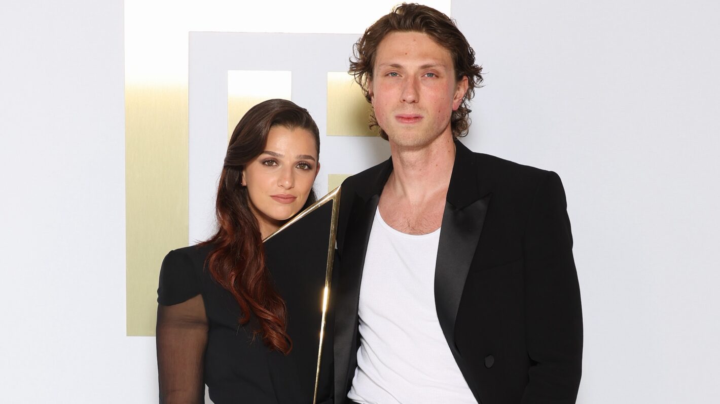 PARIS, FRANCE - SEPTEMBER 25: Marisa Abela and Jamie Bogyo attend the Balmain Womenswear Spring-Summer 2025 show as part of Paris Fashion Week on September 25, 2024 in Paris, France.