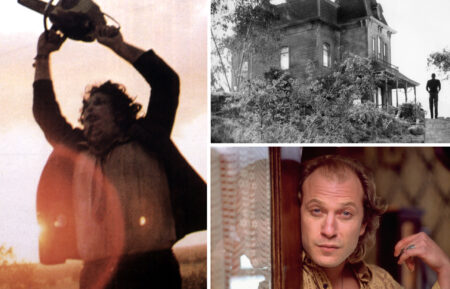 THE TEXAS CHAINSAW MASSACRE, Gunnar Hansen, 1974; PSYCHO, Anthony Perkins, 1960; THE SILENCE OF THE LAMBS, Ted Levine, 1991