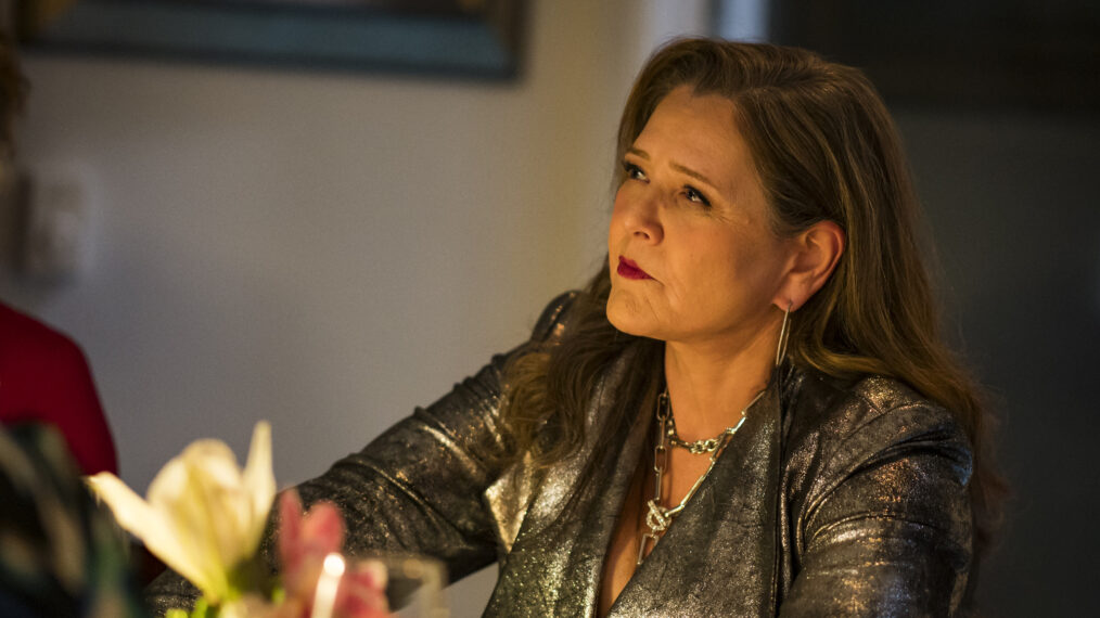 MURDER IN A SMALL TOWN: Guest star Camryn Manheim in the 'Blood Wedding' episode of MURDER IN A SMALL TOWN airing Tuesday, Sept. 30 (8:00-9:00PM ET/PT) on FOX. ©2025 Fox Media LLC. CR: Kailey Schwerman/ FOX.