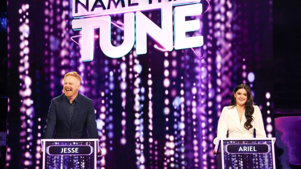 Jesse Tyler Ferguson and Ariel Winter on the Season 5 premiere of 'Name That Tune', September 15, 2025