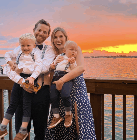 Ned Fulmer and Ariel Fulmer and kids Wes and Finn