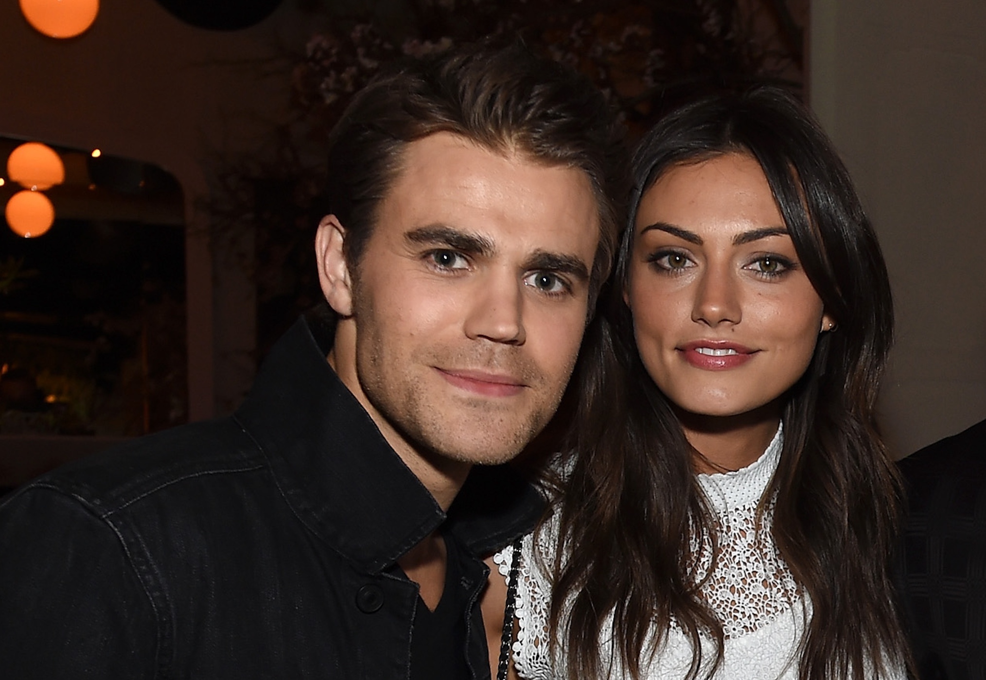 Paul Wesley and Phoebe Tonkin attends the CW Network's 2015 Upfront party at Park Avenue Spring on May 14, 2015 in New York City.