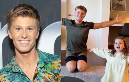 Robert Irwin on the 'Dancing With the Stars' Season 34 premiere red carpet, September 16, 2025; Robert Irwin and his niece Grace via instagram, September 20, 2025.