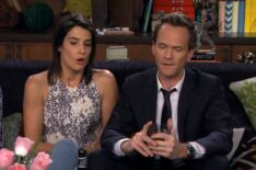 Cobie Smulders and Neil Patrick Harris as Robin and Barney on How I Met Your Mother