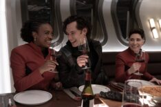 Celia Rose Gooding as Uhura, Mynor Luken as Beto and Melissa Navia as Erica Ortegas in season 3 , Episode 7 of Strange New Worlds