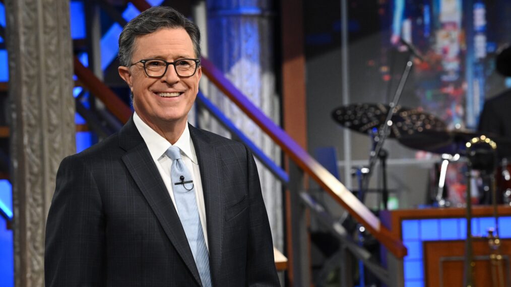 The Late Show with Stephen Colbert and guest Joe Dombrowski during Tuesday’s September 2, 2025 show. Photo: Scott Kowalchyk ©2025 CBS Broadcasting Inc. All Rights Reserved.