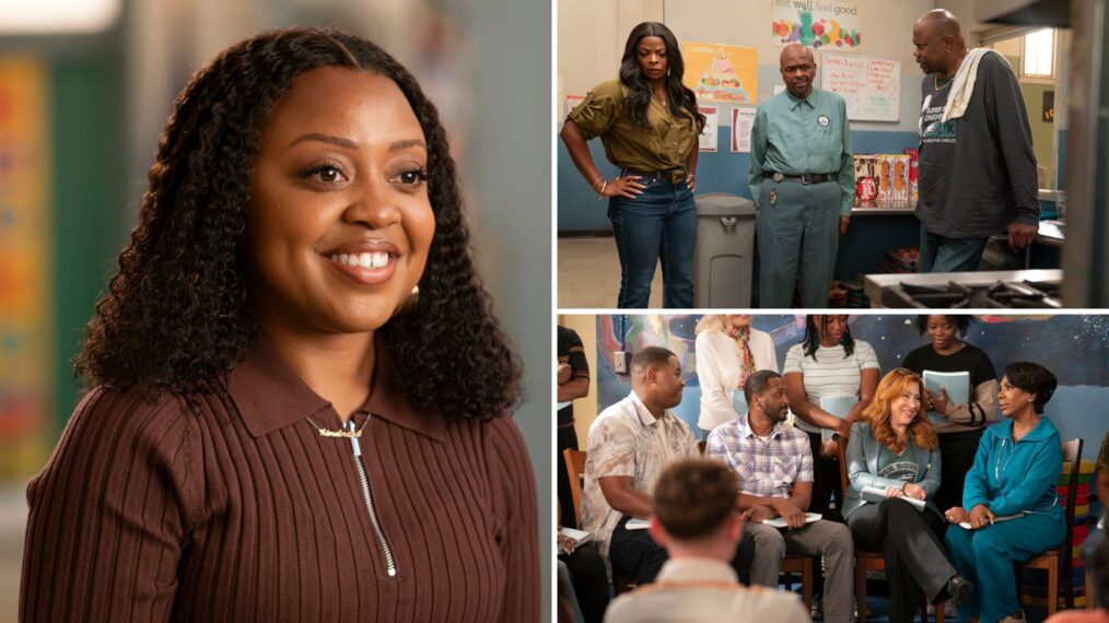 Quinta Brunson, Janelle James, William Stanford Davis, George Sharperson, Luke Tennie, Jerry Minor, Lisa Ann Walter, and Sheryl Lee Ralph in 'Abbott Elementary' Season 5