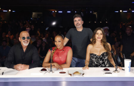Semi-Final Episode 2018 -- Pictured: (l-r) Howie Mandel, Mel B, Simon Cowell, Sofia Vergara