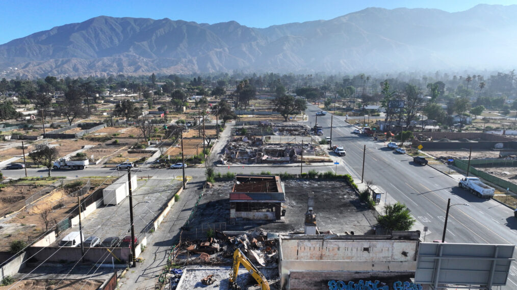 Destruction from the Eaton Fire in Altadena, California, as seen on July 7, 2025