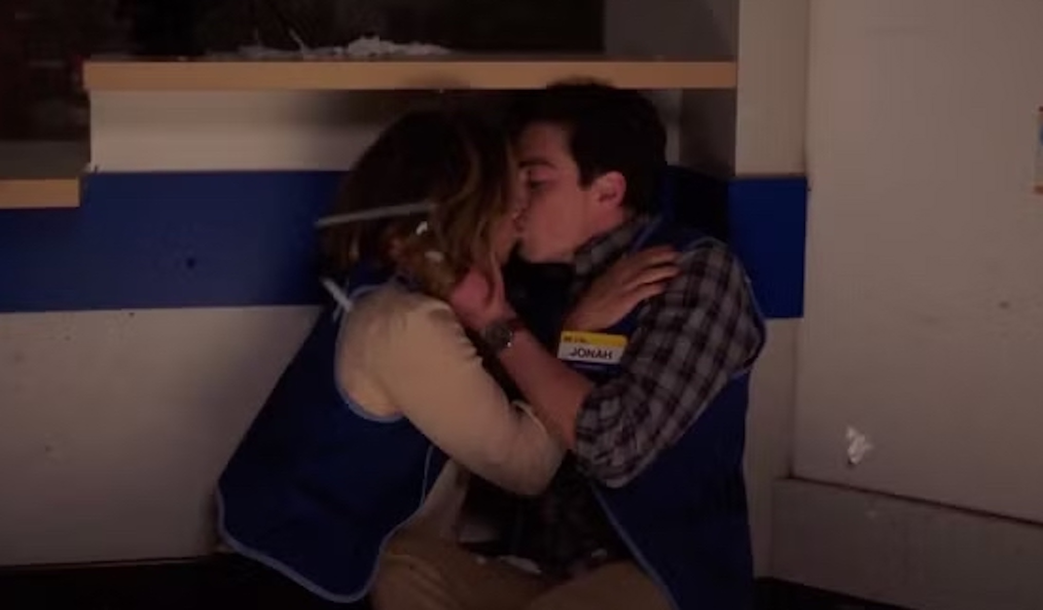 Amy and Jonah's tornado kiss in Superstore