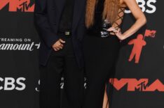 Evan Ross and Ashlee Simpson attend the 2025 MTV Video Music Awards at UBS Arena on September 07, 2025 in Elmont, New York.