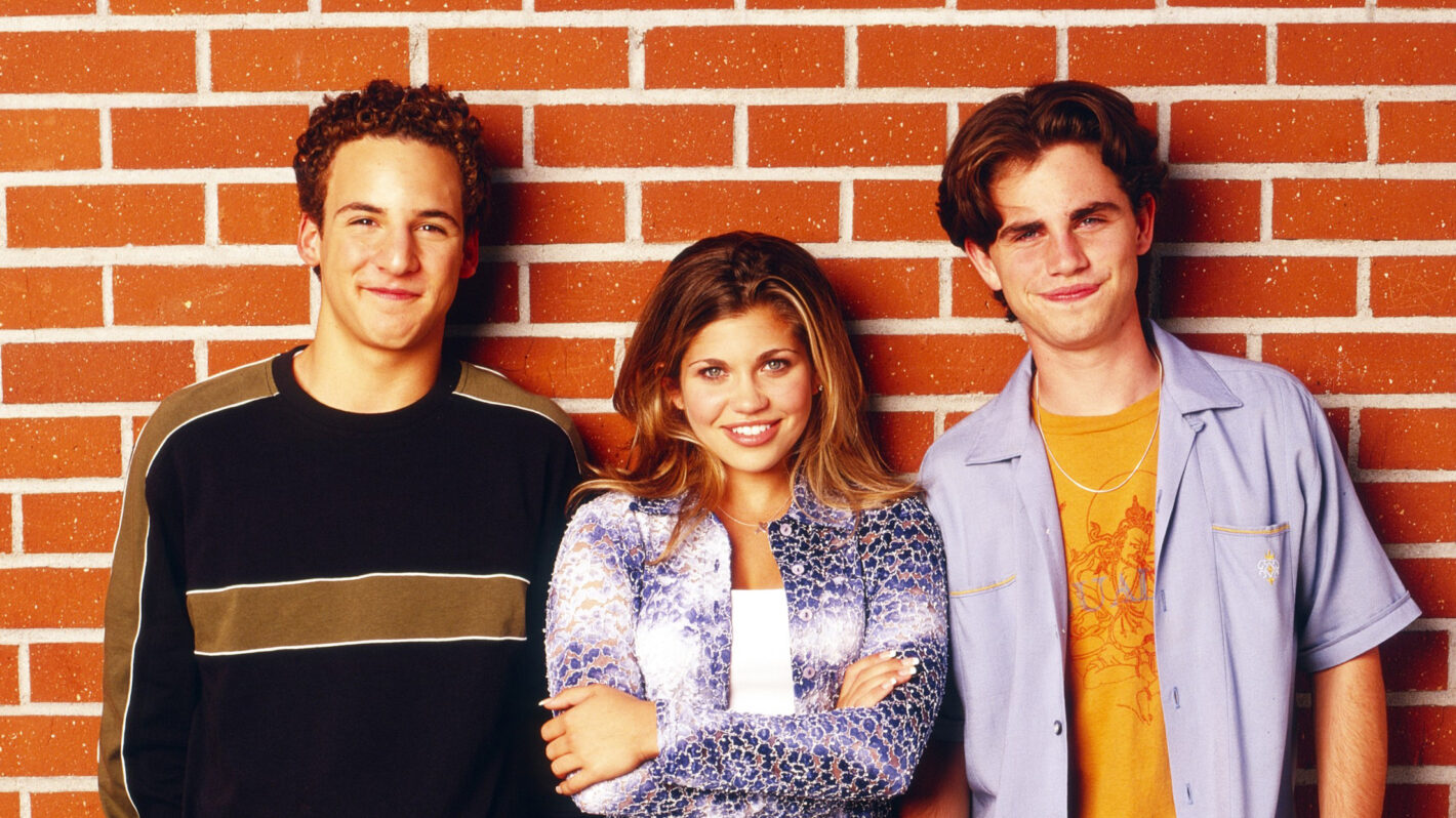 BOY MEETS WORLD, from left: Ben Savage, Danielle Fishel, Rider Strong, 1997, 1993-2000. ph: Craig Sjodin / TV Guide /© ABC / Courtesy Everett Collection