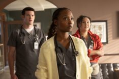 Alex MacNicoll as Dr. Van Markus, Ashleigh LaThrop as Dr. Ericka Kinney, Aury Krebs as Dr. Dana Dang — 'Brilliant Minds' Season 2 Premiere 'Phantom Hook'
