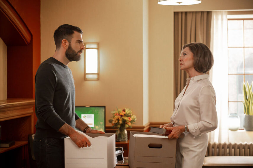 Zachary Quinto as Dr. Oliver Wolf, Donna Murphy as Dr. Muriel Landon — 'Brilliant Minds' Season 2 Episode 2 "The Contestant"