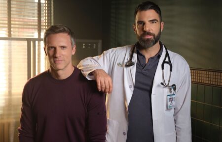 Teddy Sears as Dr. Josh Nichols and Zachary Quinto as Dr. Oliver Wolf — 'Brilliant Minds' Season 2