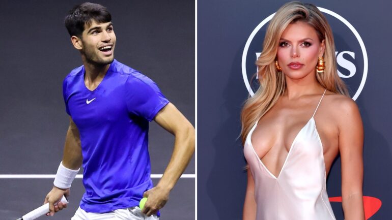 Brooks Nader attends the 2025 ESPY Awards at Dolby Theatre, Carlos Alcaraz of Team Europe celebrates after winning match and championship point against Taylor Fritz of Team World during the Men's Singles match on day three of the Laver Cup
