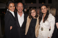 Actress Emma Hemming, actor Bruce Willis, his daughter Tallulah Belle Willis, and her mother actress Demi Moore attend the after party for the screening of 'Flawless'