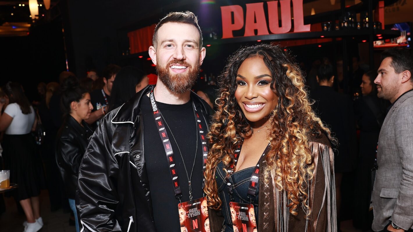 Cameron Hamilton and Lauren Speed-Hamilton attend Netflix: Jake Paul vs. Mike Tyson at AT&T Stadium on November 15, 2024 in Arlington, Texas.