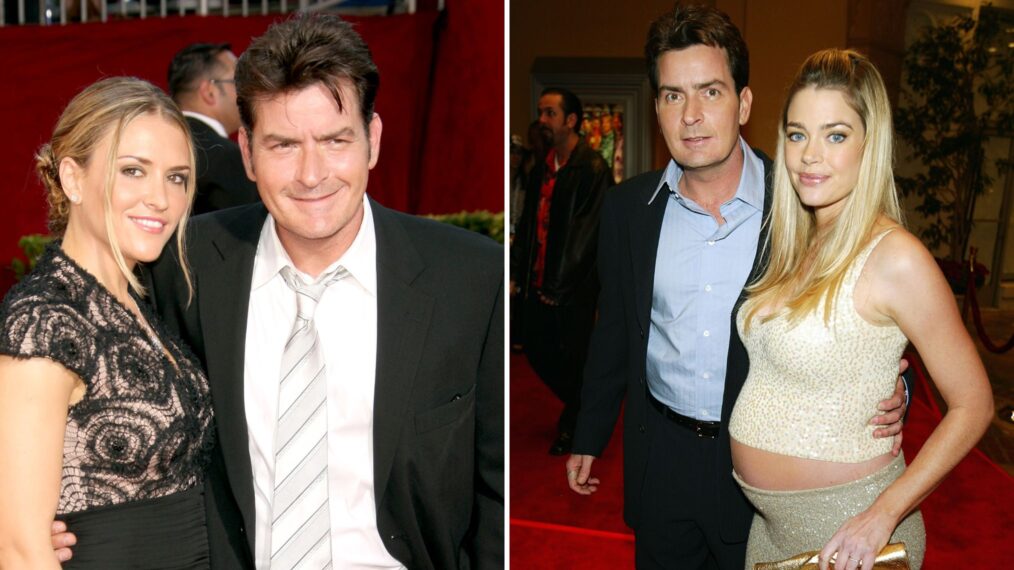 Actor Charlie Sheen and his wife Denise Richards arrive at the Los Angeles premiere of Warner Bros. 'The Big Bounce”, Actor Charlie Sheen (R) and wife Brooke Mueller arrive at the 61st Primetime Emmy Awards