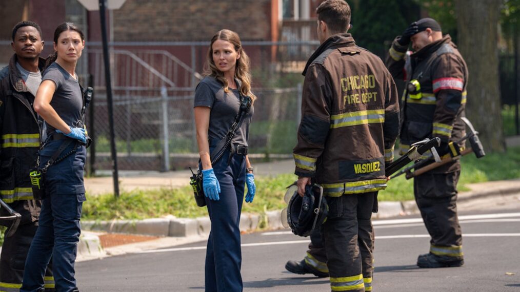 Daniel Kyri as Darren Ritter, Hanako Greensmith as Violet Mikami, Jocelyn Hudon as Lyla Novak Joe Minoso as Joe Cruz — 'Chicago P.D.' Season 14 Premiere 