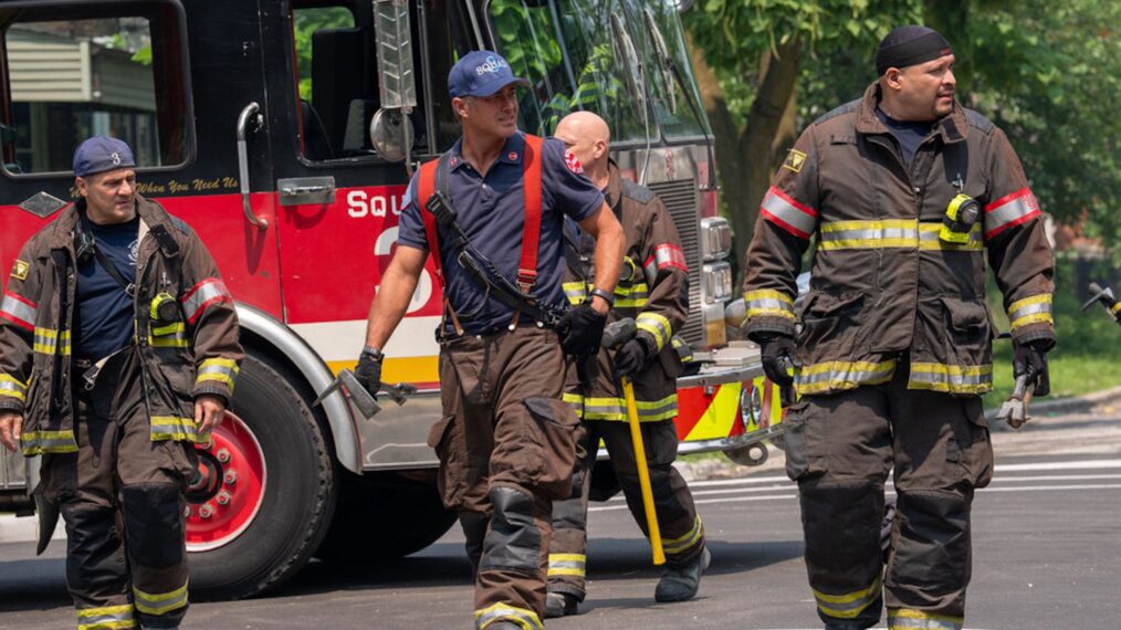 Anthony Ferraris as Tony Ferraris, Taylor Kinney as Kelly Severide, Joe Minoso as Joe Cruz — 'Chicago P.D.' Season 14 Premiere 