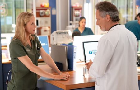 Jessy Schram as Dr. Hannah Asher, Steven Weber as Dr. Dean Archer — 'Chicago P.D.' Season 11 Premiere 