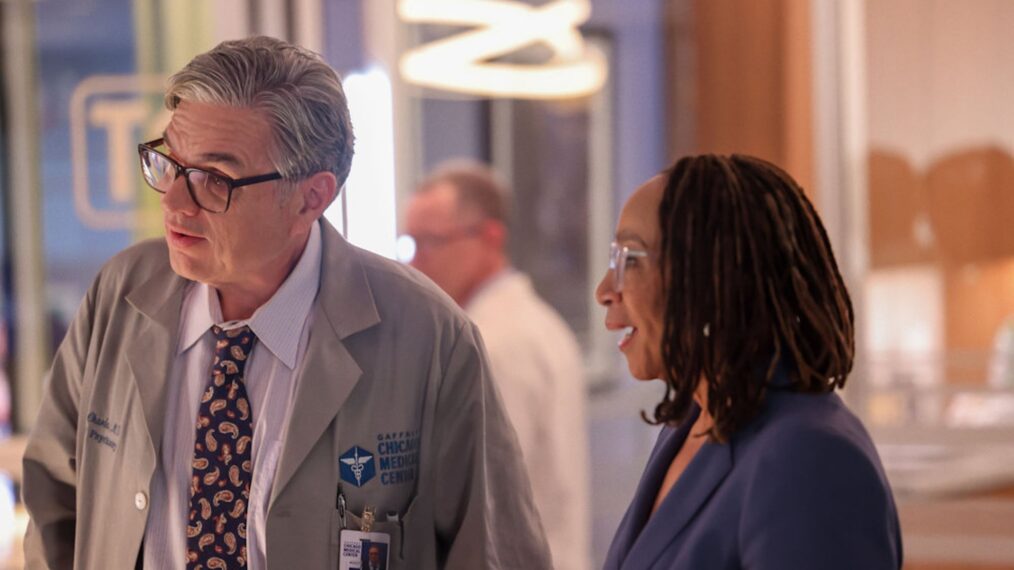 Oliver Platt as Dr. Daniel Charles, S. Epatha Merkerson as Sharon Goodwin — 'Chicago Med' Season 11 Episode 2 