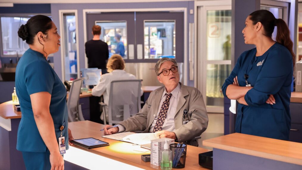 Marie Tredway as Nurse Trini, Oliver Platt as Dr. Daniel Charles, Lorena Diaz as Nurse Doris — 'Chicago Med' Season 11 Episode 2 