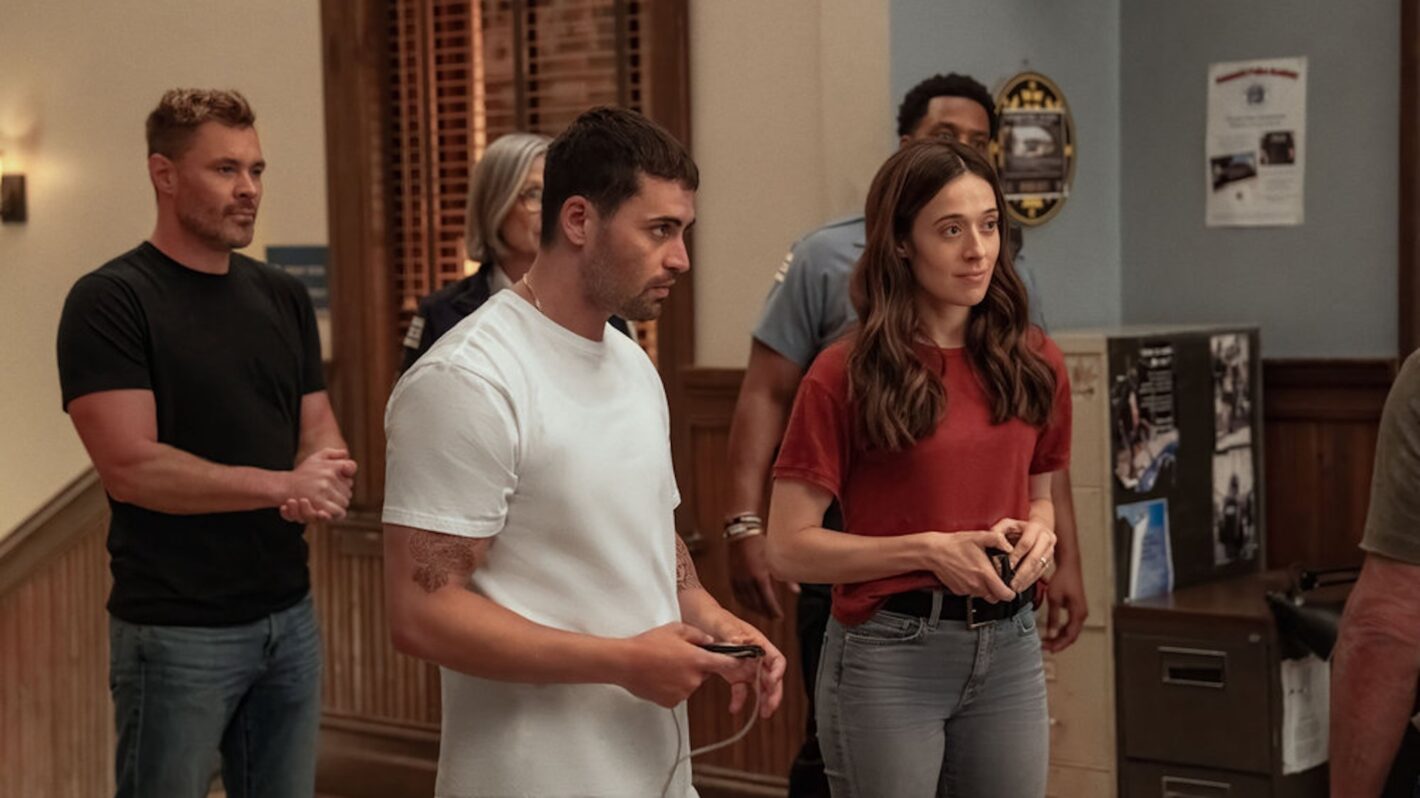 Patrick John Flueger as Officer Adam Ruzek, Amy Morton as Desk Sgt. Trudy Platt, Benjamin Levy Aguilar as Dante Torres, LaRoyce Hawkins as Officer Kevin Atwater, Marina Squerciati as Officer Kim Burgess — 'Chicago P.D.' Season 13 Premiere 