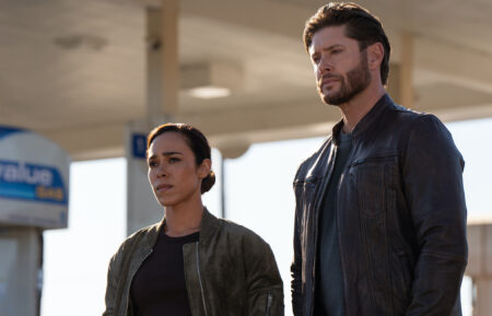 Jessica Camacho as Oliveras and Jensen Ackles as Meachum — 'Countdown'