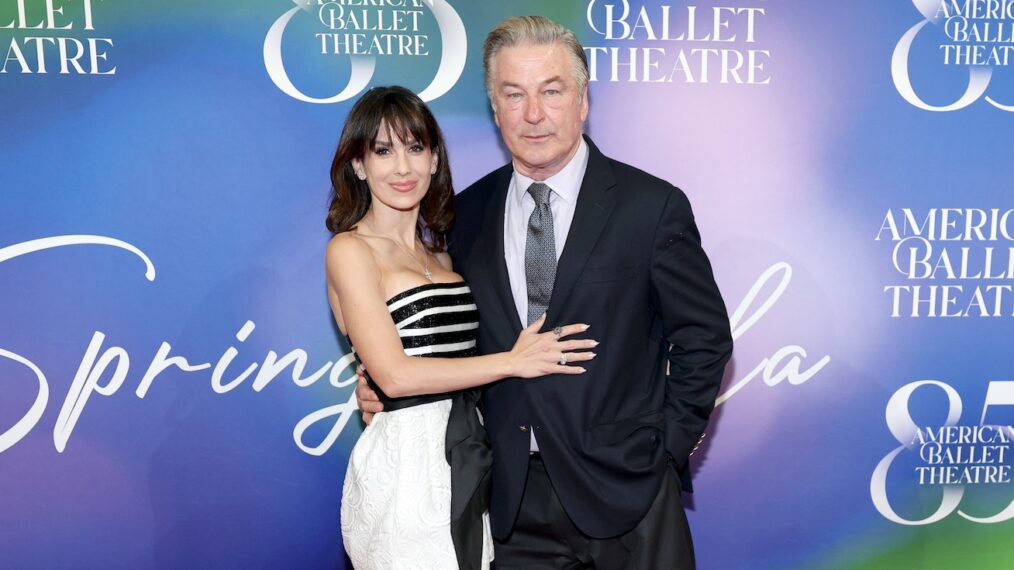 Hilaria Baldwin and Alec Baldwin attend the 2025 American Ballet Theatre Spring Gala at Cipriani South Street on May 28, 2025 in New York City