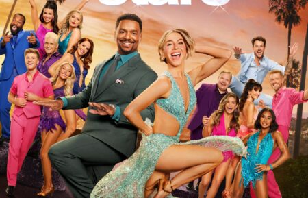 'Dancing with the Stars' Season 34 cat poster with Baron Davis, Robert Irwin, Jen Affleck, Corey Feldman, Alix Earle, Whitney Leavitt, Elaine Hendrix, Alfonso Ribeiro, Julianne Hough, Andy Richter, Dylan Efron, Scott Hoying, Hilaria Baldwin, Danielle Fishel, Jordan Chiles