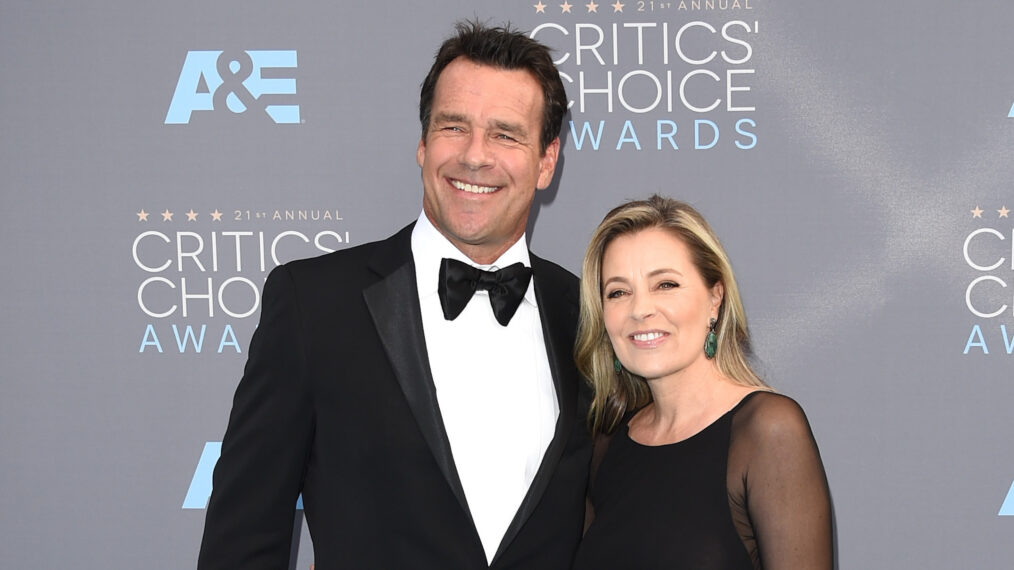 David James Elliott and Nanci Chambers attend the 21st Annual Critics' Choice Awards at Barker Hangar on January 17, 2016 in Santa Monica, California.