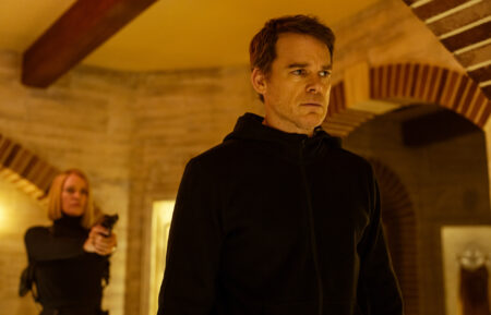 Uma Thurman as Charley and Michael C. Hall as Dexter Morgan in 'Dexter: Resurrection'