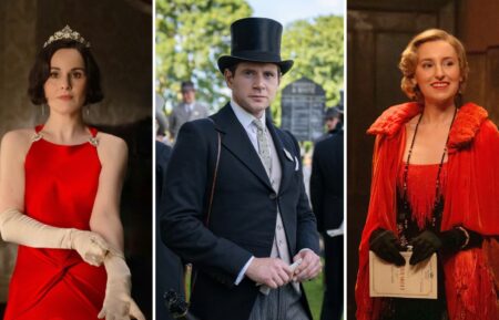 Michelle Dockery as Lady Mary, Allen Leech as Tom, Laura Carmichael as Lady Edith in 'Downton Abbey: The Grand Finale'