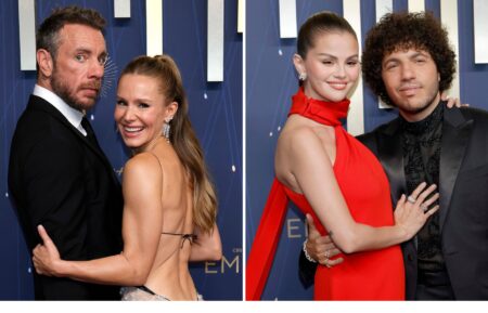Dax Shepard and Kristen Bell, Selena Gomez and Benny Blanco at the 2025 Emmys