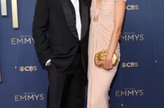 Jake Gyllenhaal and Jeanne Cadieu attend the 77th Primetime Emmy Awards at Peacock Theater on September 14, 2025 in Los Angeles, California