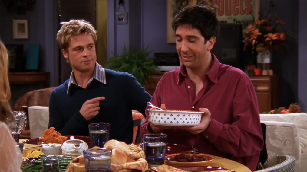 Brad Pitt as Will and David Schwimmer as Ross in 'Friends'