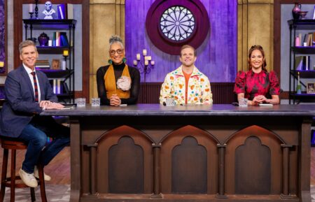John Henson, Carla Hall, Zac Young, and Stephanie Boswell on Halloween Baking Championship