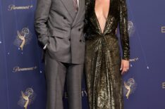Avan Jogia and Halsey attend the 77th Primetime Emmy Awards at Peacock Theater on September 14, 2025 in Los Angeles, California.