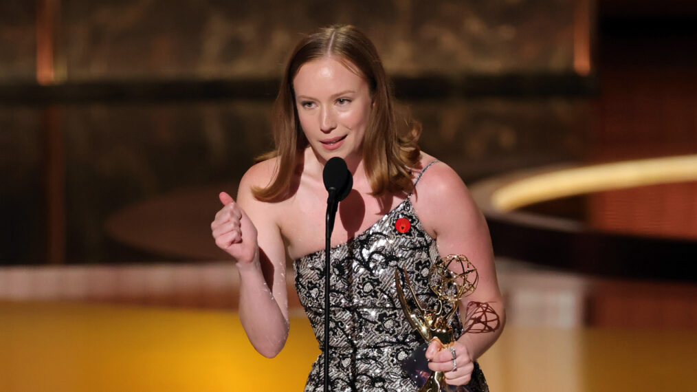 Hannah Einbinder accepts the Outstanding Supporting Actress in a Comedy Series award for 