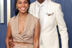 Shahidah Omar and J. B. Smoove attend the 77th Primetime Emmy Awards at Peacock Theater on September 14, 2025 in Los Angeles, California.