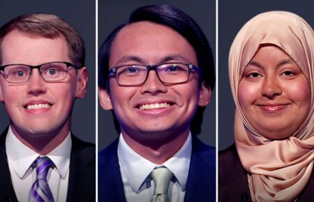 (from left) Steven Olson, Paolo Pasco, and Hebah Uddin, on